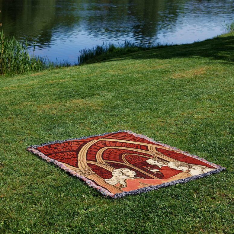 Pink Floyd 1967 Concert Psychedelic Art Teacher Nouveau Style Woven Blanket Pink Floyd 1967 Concert Psychedelic Art Teacher Nouveau Style Woven Blanket