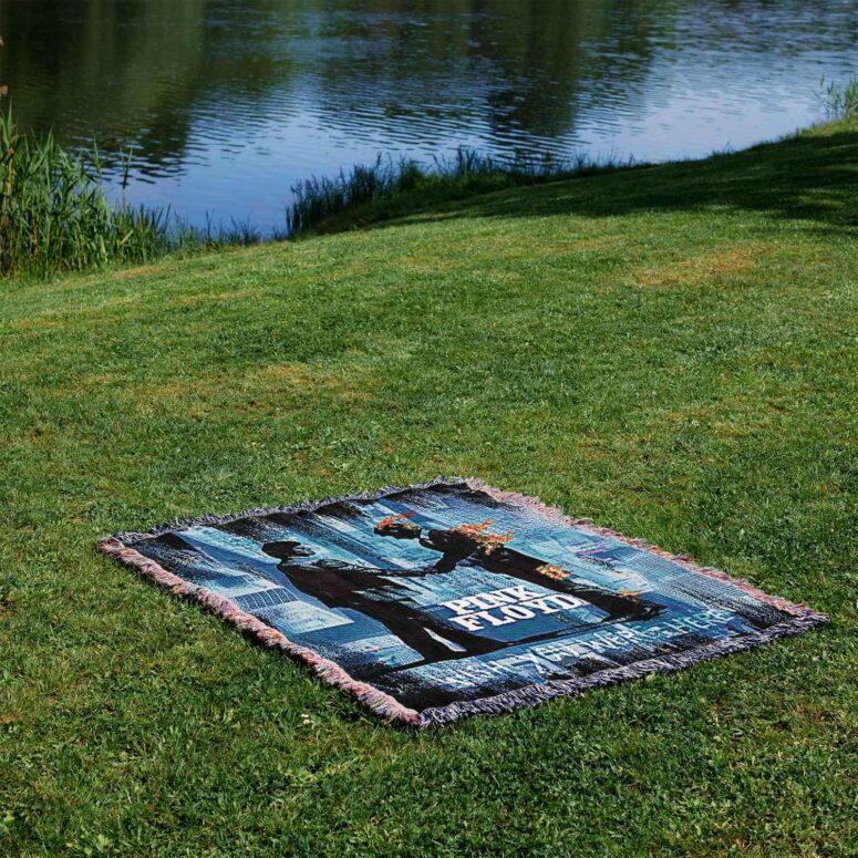 Pink Floyd Wish You Were Here Trippy Woven Blanket