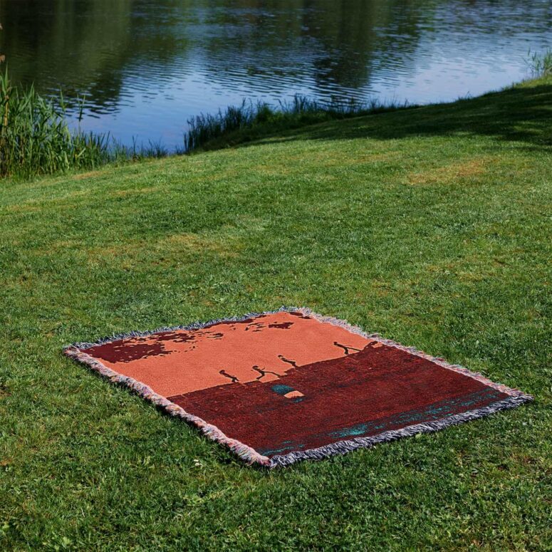 Pink Floyd at Pompeii MCMLXXII Art Woven Blanket Pink Floyd at Pompeii MCMLXXII Art Woven Blanket