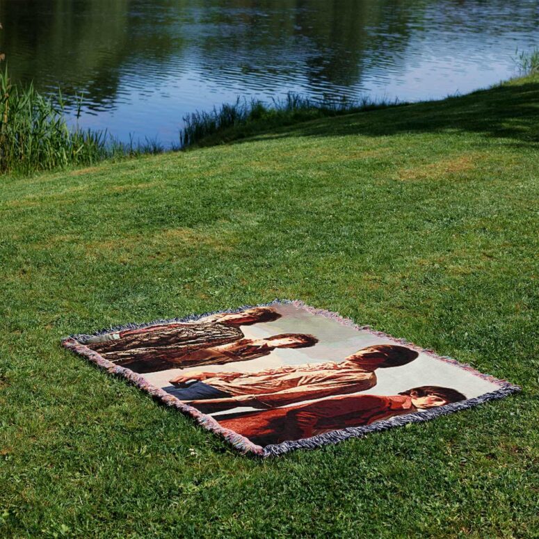 Richard Wright Syd Barrett Roger Waters and Nick Mason in 1970 Woven Blanket