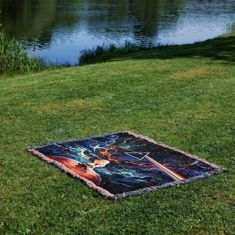 Snoopy and Charlie Brown Dark Side Of The Moon Woven Blanket