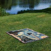 Woven Blanket 04 Snoopy And Charlie Looking Dark Side Of The Moon Van Gogh - OtherBrick