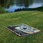 Woven Blanket 04 Starry Night Dark Side Of The Moon Van Gogh - OtherBrick
