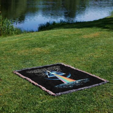 The Dark Side Of The Moon Attack Earth Art back Woven Blanket