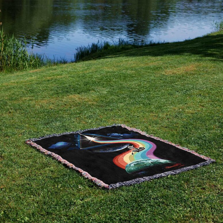 The Endless River Dark side of the moon Woven Blanket