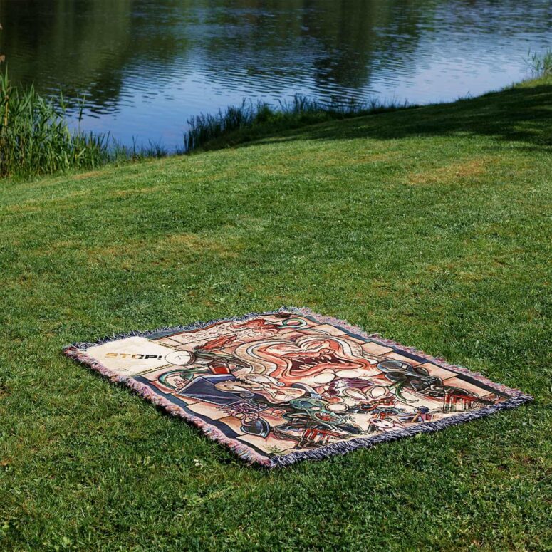 The Wall Hammer Teacher Illustration Art Woven Blanket