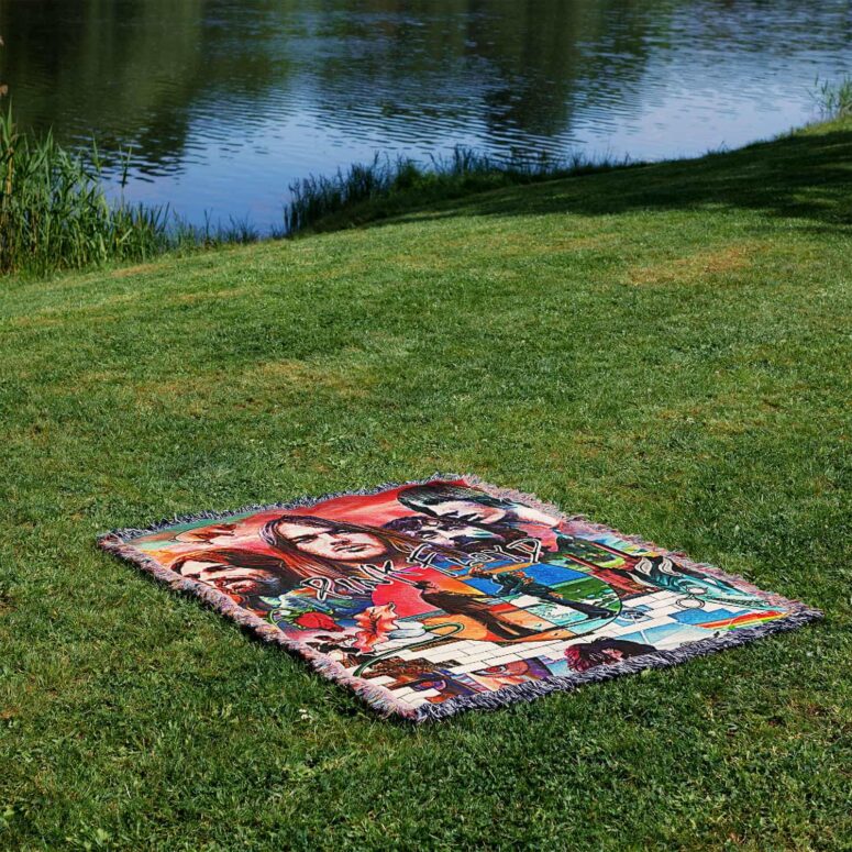 The Wall WYWH Animals Division Bell Atom Heart Mother Collage Art Woven Blanket The Wall WYWH Animals Division Bell Atom Heart Mother Collage Art Woven Blanket