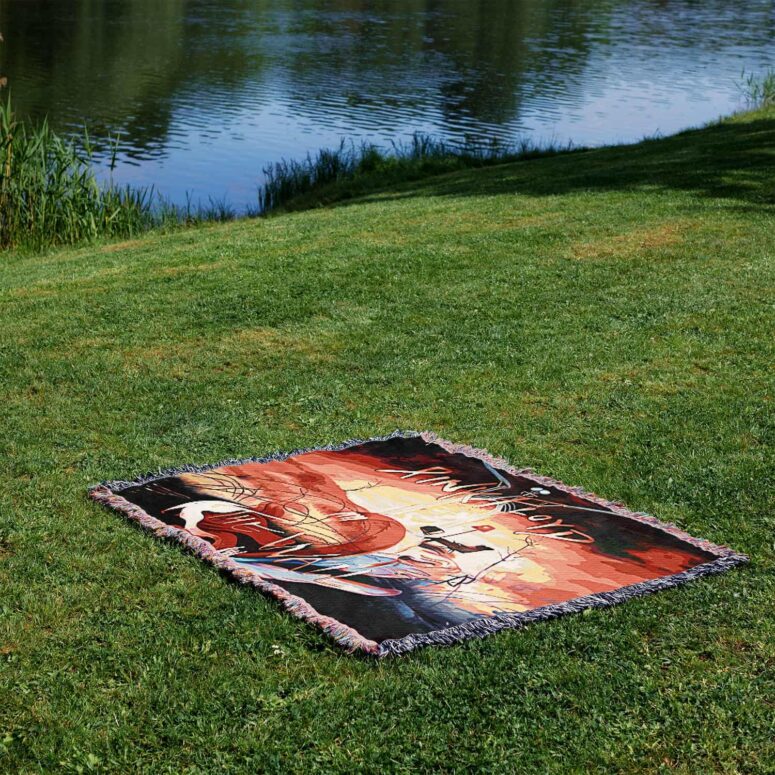 The Wall Water Color Painting Woven Blanket The Wall Water Color Painting Woven Blanket