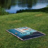 Woven Blanket 04 Two Lost Souls Swimming In A Fishbowl Painting - OtherBrick