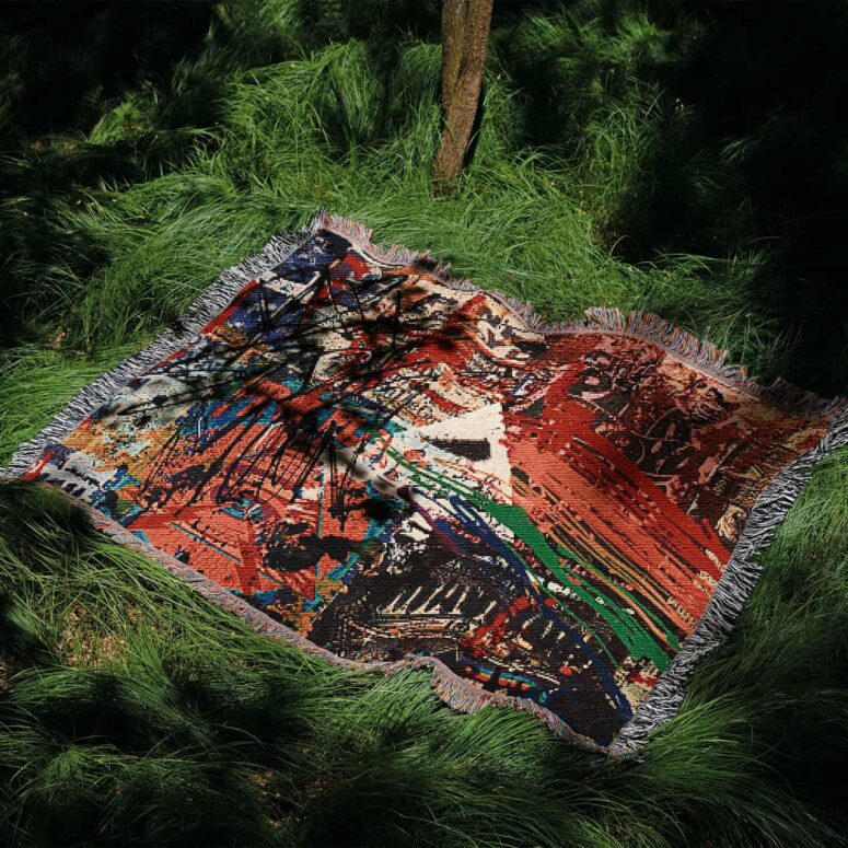Dark Side Of The Moon Painting Stretched Woven Blanket Dark Side Of The Moon Painting Stretched Woven Blanket