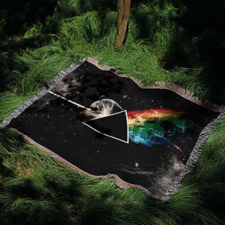Dark Side Of the Moon in Space Woven Blanket