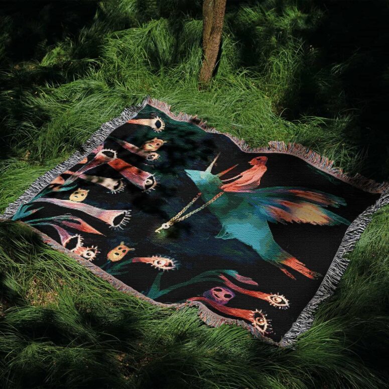 David Gilmour Dark And Velvet Night Art 2 Woven Blanket David Gilmour Dark And Velvet Night Art 2 Woven Blanket