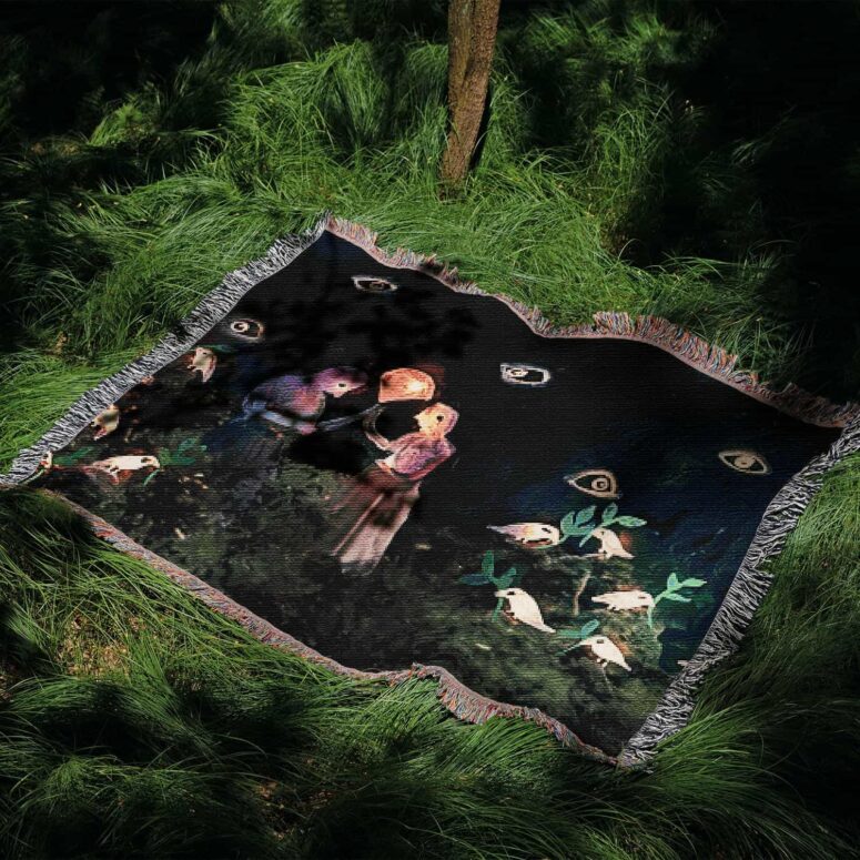 David Gilmour Dark And Velvet Night Art 3 Woven Blanket David Gilmour Dark And Velvet Night Art 3 Woven Blanket