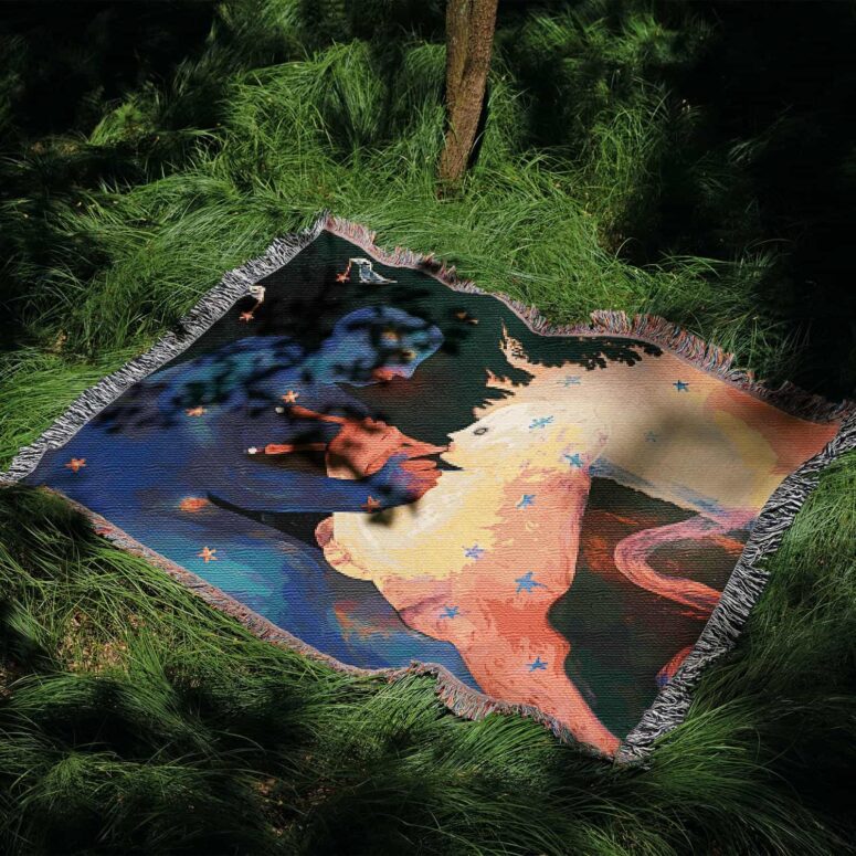 David Gilmour Dark And Velvet Night Art 4 Woven Blanket