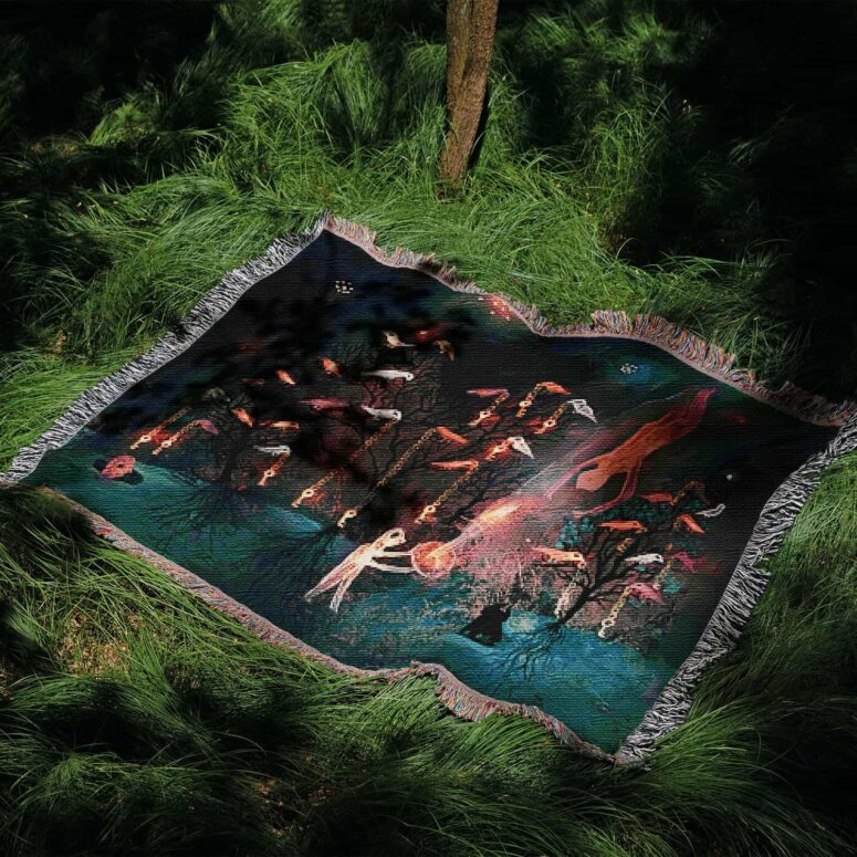 David Gilmour Dark And Velvet Night Art Woven Blanket David Gilmour Dark And Velvet Night Art Woven Blanket