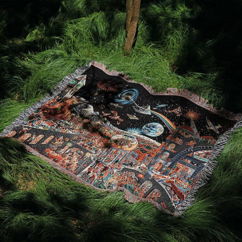 Echoes From The Darkside Of The Moon Woven Blanket