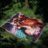 Gorgeous Girl Listen to Pink Floyd Art Woven Blanket