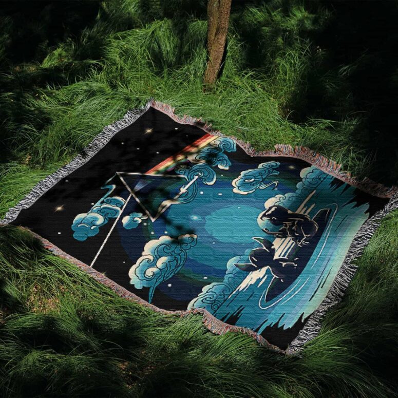 Lilo And Stitch Starry Sky Dark Side Of The Moon Woven Blanket