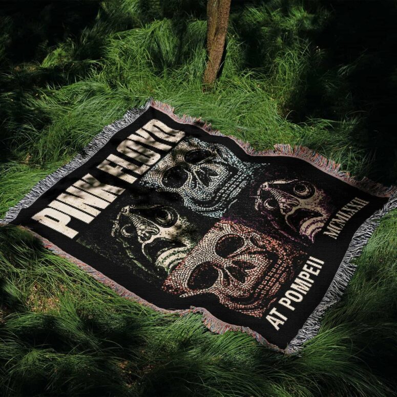 Memento Mori Pink Floyd Live at Pompeii Woven Blanket Memento Mori Pink Floyd Live at Pompeii Woven Blanket