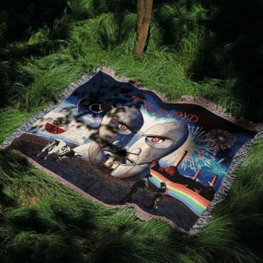 Pink Floyd Album Art Collage New Year Woven Blanket