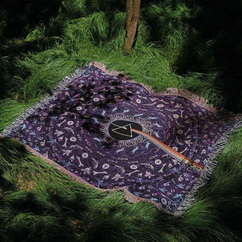 Pink Floyd Dark Side of the Moon Album Psychedelic Woven Blanket
