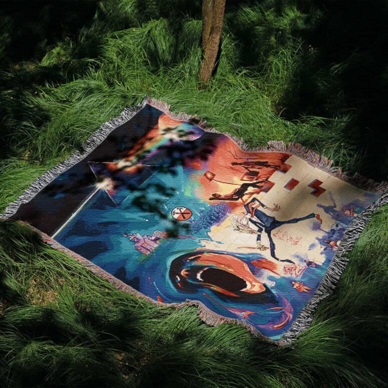Pink Floyd The Wall Dark Side of The Moon Fine Art Woven Blanket