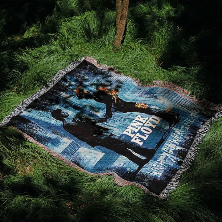 Pink Floyd Wish You Were Here Trippy Woven Blanket