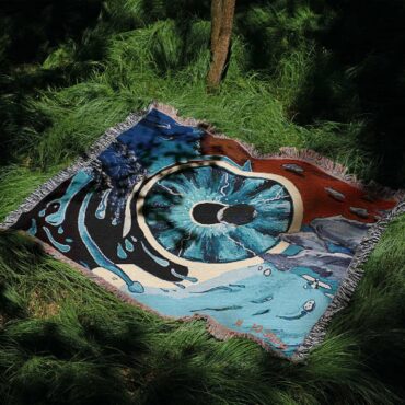 Pulse Hand Drawing Art Woven Blanket