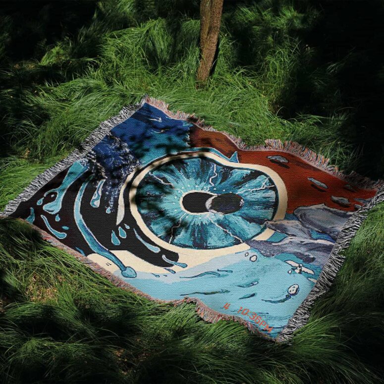 Pulse Hand Drawing Art Woven Blanket Pulse Hand Drawing Art Woven Blanket