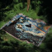 Woven Blanket 05 Starry Night Dark Side Of The Moon Van Gogh - OtherBrick
