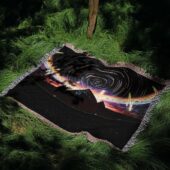 Woven Blanket 05 The Dark Side Of The Moon Pyramid Night Sky - OtherBrick