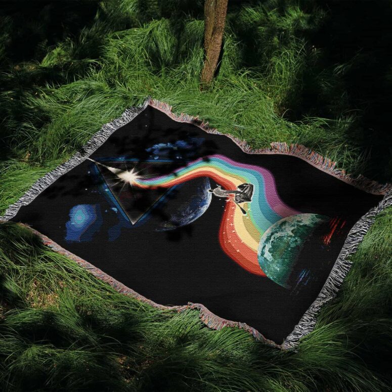 The Endless River Dark side of the moon Woven Blanket