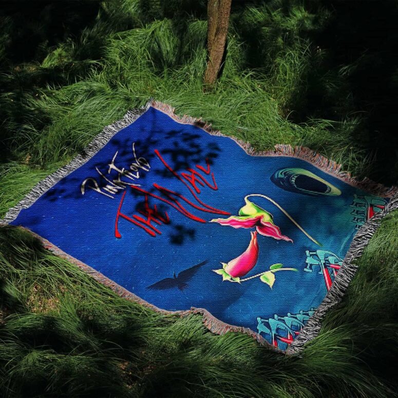 The Wall Hammer Flower Screaming Face Woven Blanket The Wall Hammer Flower Screaming Face Woven Blanket