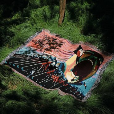 The Wall Hammers and Scream Woven Blanket