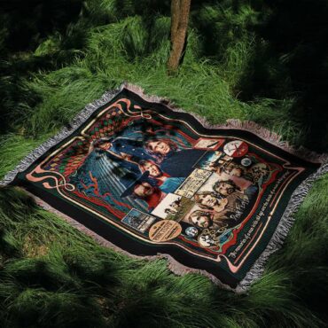 Ticket Concert Collage The Wall Animals Atom Heart Mother Woven Blanket