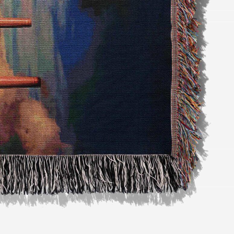 Animals Album Cover Flying Pig Battersea Power Station Woven Blanket