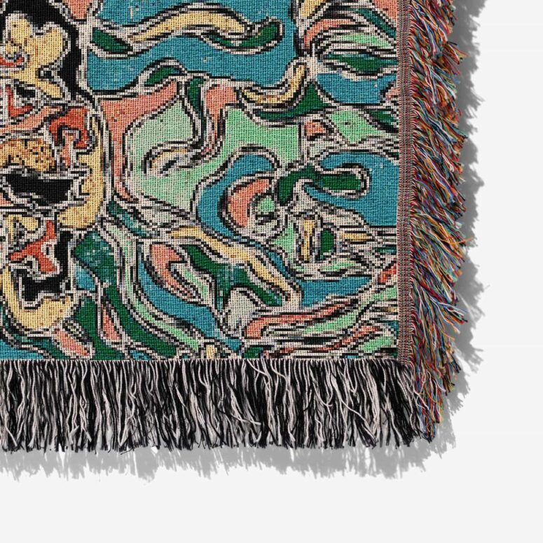 Atom Heart Mother Psychedelic Painting Woven Blanket