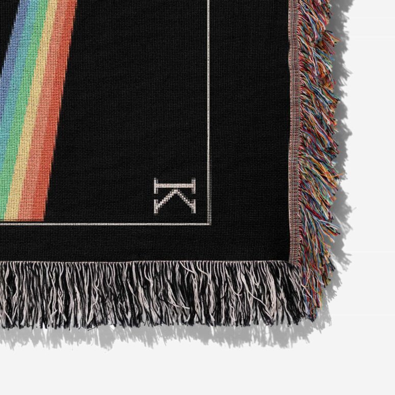 Dark Side Of The Moon 50th Prism Heart Beat Woven Blanket