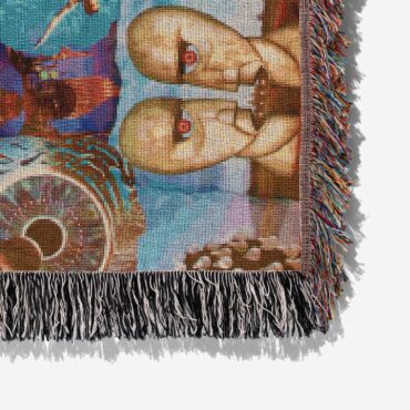 Dark Side Of The Moon Pulse Pink Floyd Album Collage H Woven Blanket
