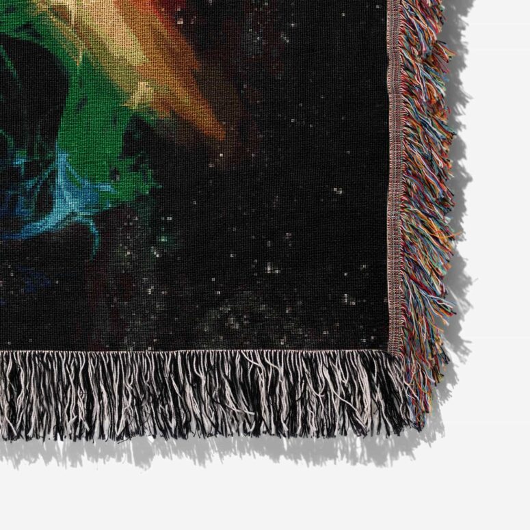 Dark Side Of the Moon in Space Woven Blanket
