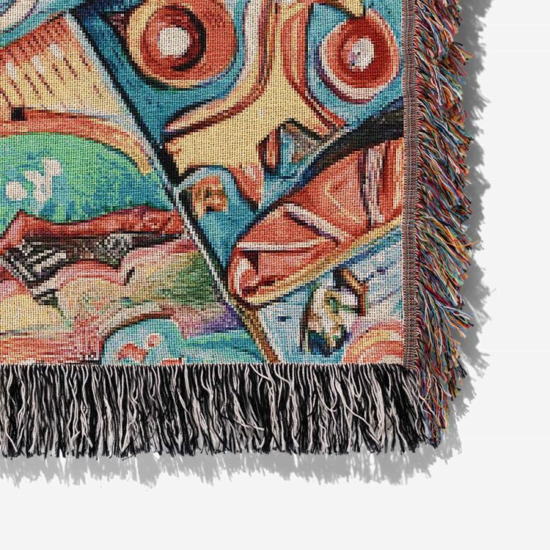 Dark Side of the Moon Pop Art Woven Blanket