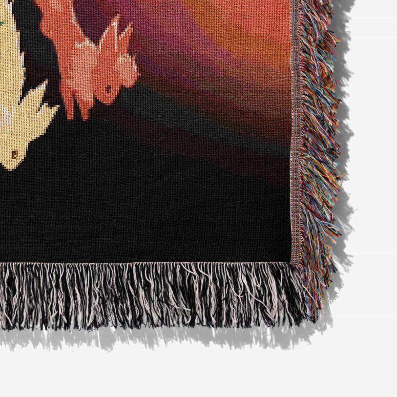 Eeve Evolution Dark Side Of The Moon Pokemon Woven Blanket