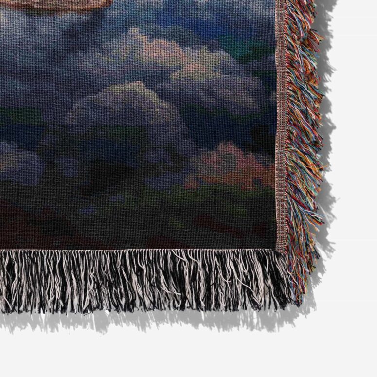 Endless River Lighthouse Woven Blanket