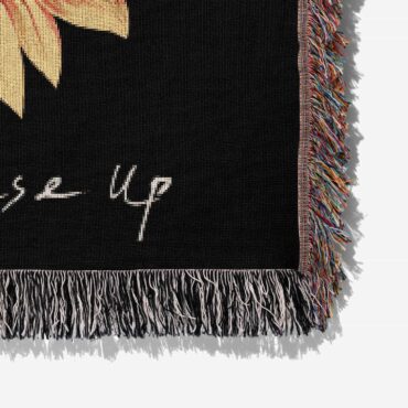 Hey hey Rise up Sunflower Woven Blanket