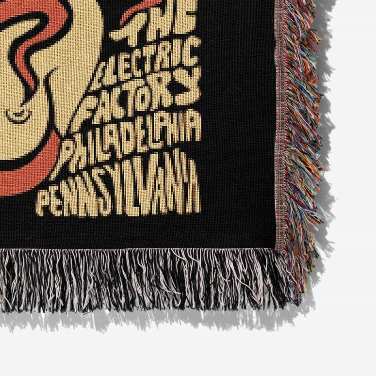 Pink Floyd Concert 1970 The Electric Factory Woven Blanket Pink Floyd Concert 1970 The Electric Factory Woven Blanket