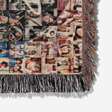 Pink Floyd Photo Mosaic Print Art of All Things Woven Blanket