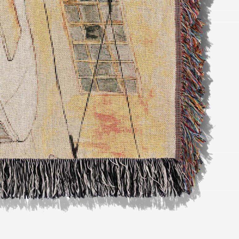 Pink Floyd Tram and Cat Vintage Woven Blanket