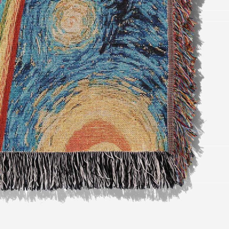 Starry Night Dark Side Of The Moon Van Gogh Woven Blanket Starry Night Dark Side Of The Moon Van Gogh Woven Blanket