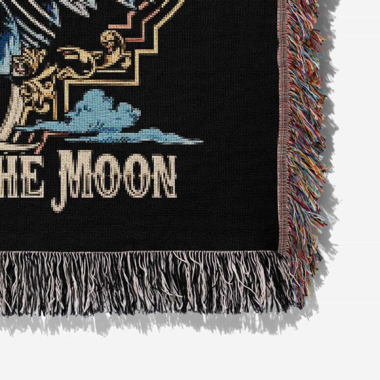 The Dark Side Of The Moon 1972 Owl Eyes Woven Blanket