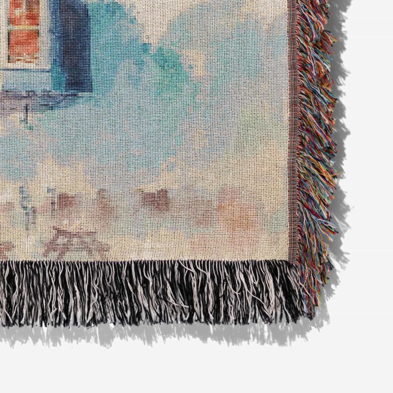 The Flying Pig Pub Syd Barrett and David Gilmour DSOTM Woven Blanket The Flying Pig Pub Syd Barrett and David Gilmour DSOTM Woven Blanket